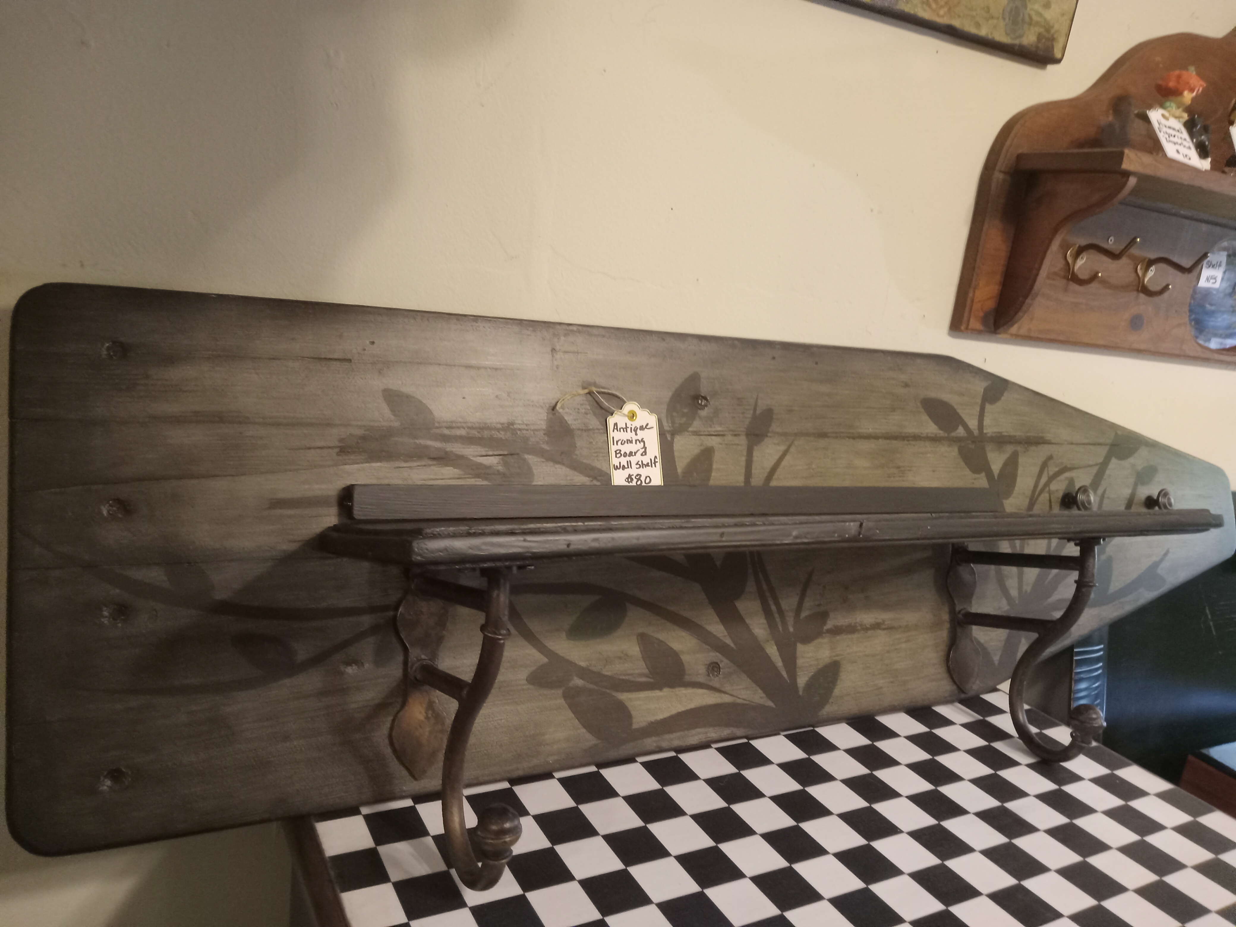 Ironing Board, Antique Painted Shelf